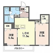 ジェイピーエス　川越 202号室 ｜ 埼玉県川越市富士見町（賃貸マンション2LDK・2階・54.18㎡） その2