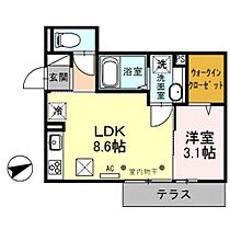 ソフィア 105号室 ｜ 埼玉県川越市田町（賃貸アパート1LDK・1階・31.11㎡） その2