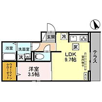 D-Sereno川越新宿町 101号室 ｜ 埼玉県川越市新宿町３丁目（賃貸アパート1LDK・1階・34.47㎡） その2