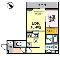 Ｄ-Ｓｅｒｅｎｏ東田町 102号室 ｜ 埼玉県川越市東田町（賃貸アパート1LDK・1階・34.34㎡） その2