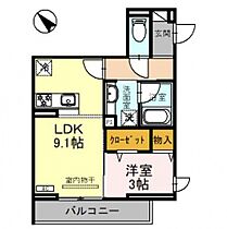 Ｄ-Ｓｅｒｅｎｏ東田町 306号室 ｜ 埼玉県川越市東田町（賃貸アパート1LDK・3階・33.67㎡） その2