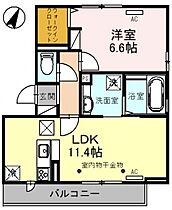 モンターニュII 101号室 ｜ 埼玉県富士見市西みずほ台１丁目（賃貸アパート1LDK・1階・44.24㎡） その2