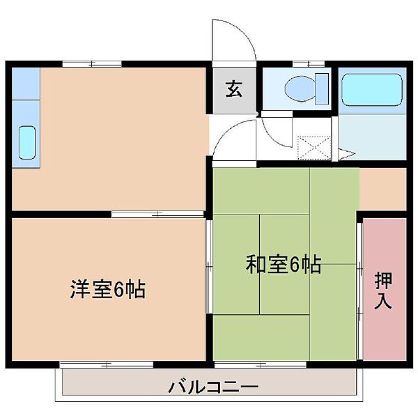 栃木県さくら市草川(賃貸アパート2DK・2階・46.00㎡)の写真 その2