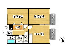 アムールf 202 ｜ 福岡県太宰府市高雄１丁目（賃貸アパート2DK・2階・46.37㎡） その2