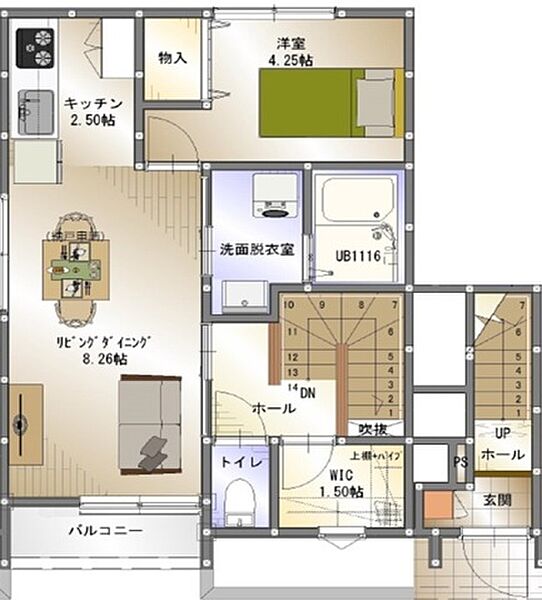 YDM B202号室｜広島県東広島市西条町寺家(賃貸アパート1LDK・2階・43.52㎡)の写真 その2