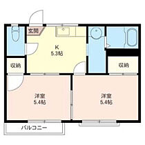 ホワイトハイツ 205号室 ｜ 埼玉県川越市大字藤間（賃貸アパート2K・2階・35.42㎡） その2