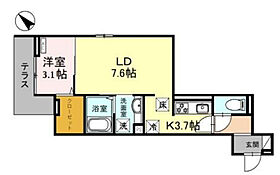 D-RESIDENCE東田町 105号室 ｜ 埼玉県川越市東田町（賃貸アパート1LDK・1階・36.05㎡） その2