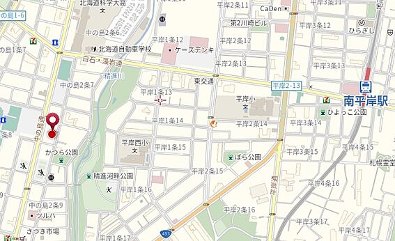 区分マンション-札幌市豊平区中の島二条８丁目 地図