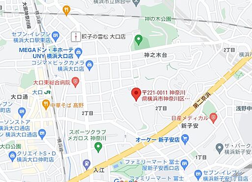 区分マンション-横浜市神奈川区神之木台 地図