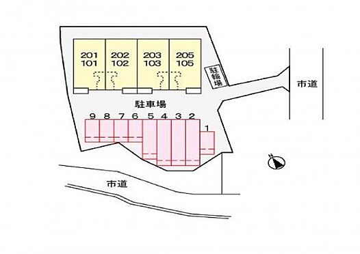 アパート-北九州市若松区小糸町 区画図