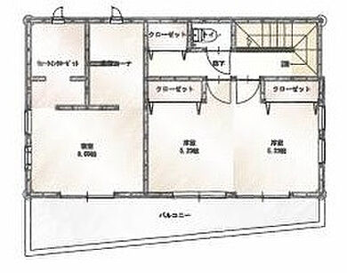 株式会社エスクリエイトの施工事例「熊取町 屋外シアターのある家」の2階間取り図の画像2