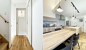 【悠悠ホーム | 健康、快適、長寿命の家】の施工事例「狭小住宅|建築面積17.5坪 インナーガレージと木目のかわいいCafe風の家」の画像5