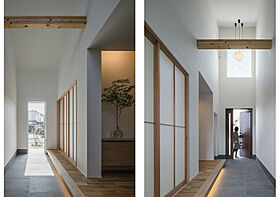 ニケンハウジング株式会社の施工事例「中庭に続く土間と吹き抜けのある大空間LDK!安全快適デザインすべて叶えた家」の画像1