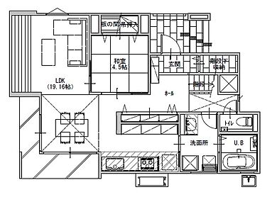 東宝ホーム株式会社 熊本支店の施工事例「コルーチェタウン白藤5号地モデルハウス」の1階間取り図の画像1