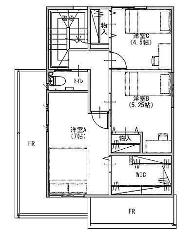 東宝ホーム株式会社 熊本支店の施工事例「サニーガーデン玉名市中尾 7号地モデルハウス」の2階間取り図の画像2