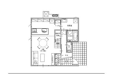 東宝ホーム株式会社 熊本支店の施工事例「クレストタウン宇土新松原 4号地」の1階間取り図の画像1