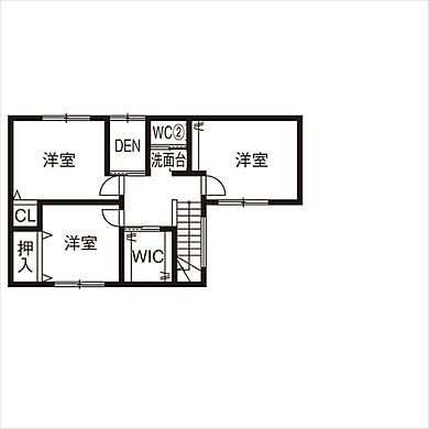 株式会社Lib Work 大分店の施工事例「洗練されたデザイン、かつ家事がラクな「ホテルライクな家」」の2階間取り図の画像2