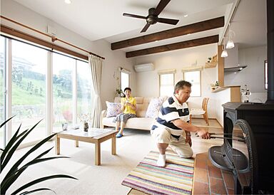 倉敷ハウジング株式会社の施工事例「薪ストーブのある平屋」の画像2