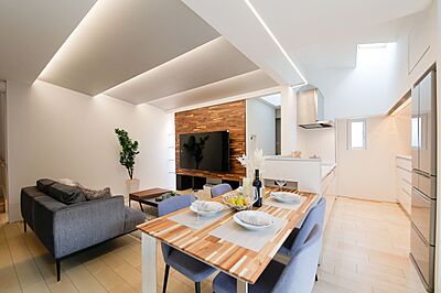 シンプルモダンスタイルのリビング WITHDOM建築設計の事例画像