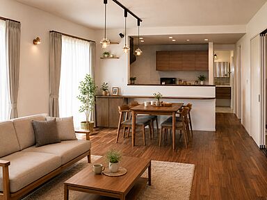 建築工房sakuraの施工事例「モカカラーのカフェ風ハウス」の画像