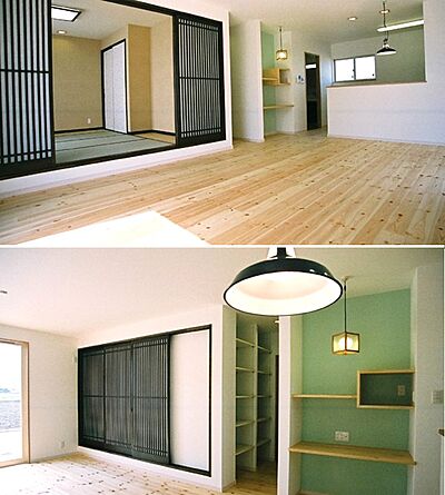 和風・和モダンスタイルのリビング 「愛ある家が、つくりたい」をスローガンにオークラハウスは2026年に設立60周年を迎えます。の事例画像