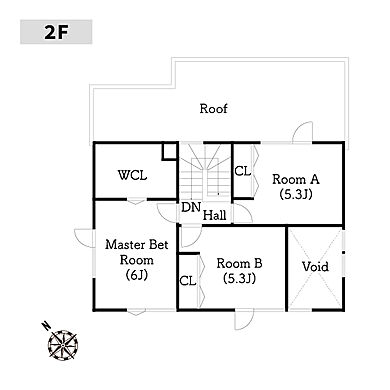 株式会社土屋ホームの施工事例「【札幌市/31.49坪/開放感】ダウンリビング・吹抜けのヴィンテージテイストな家」の2階間取り図の画像2