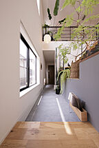 カフェスタイルの玄関 ディー・アンド・エイチ株式会社の事例画像