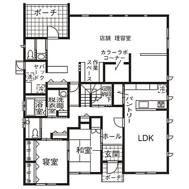 株式会社SAMATAの施工事例「美を創造するサロンと、3世代が集う安らぎの時間が交わる場所」のその他間取り図の画像1