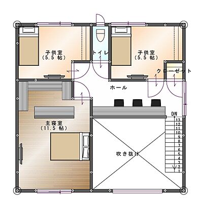 株式会社SAMATAの施工事例「吹き抜けから光が降り注ぐリゾートを彷彿させる家」のその他間取り図の画像2