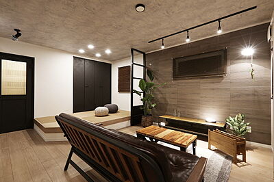 インダストリアルスタイルのリビング アトラスハウス株式会社の事例画像