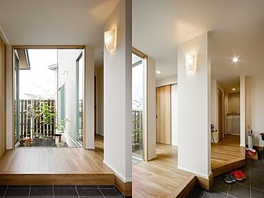 ヘルシーホームの施工事例「坪庭のあるシンプルモダンの家」の画像1