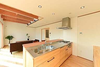 無垢ハウスの施工事例「1.5階建て猫と暮らす家」の画像1