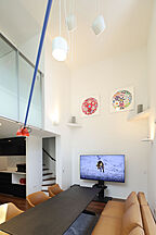 シンプルモダンスタイルのリビング ZEO RESORT KARUIZAWAの事例画像