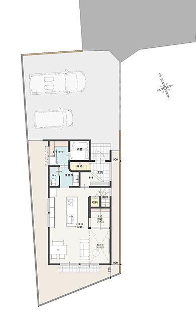 東亜ハウス株式会社の施工事例「ガーデンコート大野7号地」の1階間取り図の画像1