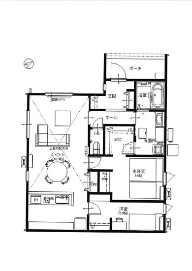 CASTLE HOMEの施工事例「勾配天井と家事動線にこだわった暮らしやすい平屋」のその他間取り図の画像1