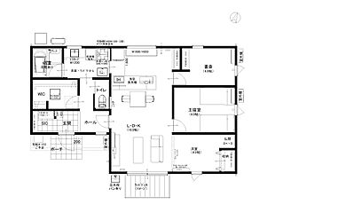 CASTLE HOMEの施工事例「22坪台で叶えた、書斎とランドリールームのある高性能な平屋」のその他間取り図の画像1