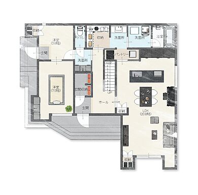 the selectの施工事例「the Designer House.」の1階間取り図の画像1
