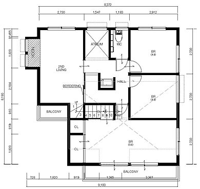 OZ's株式会社の施工事例「SPACIOUS HOME 開放感のある家」の2階間取り図の画像2