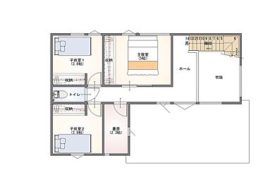 株式会社 前昌建設の施工事例「性能も暮らしやすさも追求した、省エネ&家事ラクハウス」の2階間取り図の画像2