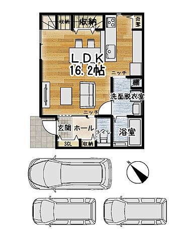 キャンディハウスの施工事例「細部までこだわりを詰め込んだホテルライクな家」の1階間取り図の画像1