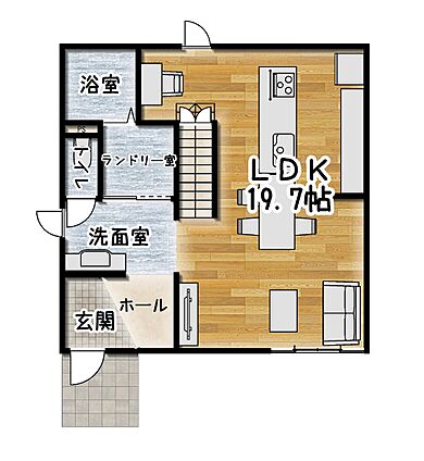 キャンディハウスの施工事例「ファッションのように暮らしを楽しむ家」の1階間取り図の画像1