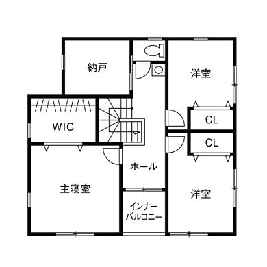 株式会社ノーザンハウスの施工事例「『家族団らん』と『程よい距離感』を両立した共有型二世帯住宅」の2階間取り図の画像2