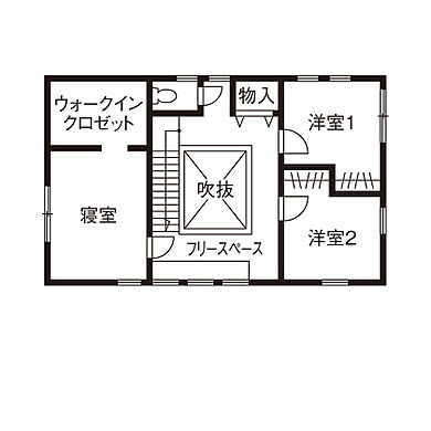 クラシスホーム株式会社 緑店(本店)の施工事例「【クラシスホーム】素材感にこだわったホームシアターのある住まい | 瀬戸市」の2階間取り図の画像2