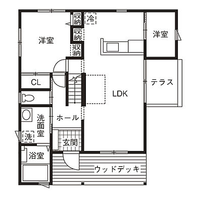 BinO太田 中村住宅工業(株)の施工事例「【北欧スタイルの家】足利市 LOAFER」の1階間取り図の画像1