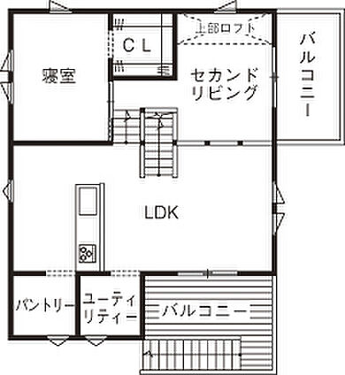 BinO太田 中村住宅工業(株)の施工事例「【スキップフロアの家】足利市 WAVE」の2階間取り図の画像2