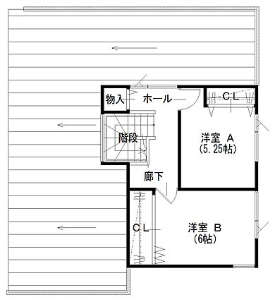 道北振興株式会社の施工事例「1階主寝室で将来も安心。家事ラク動線の3LDK」の2階間取り図の画像2