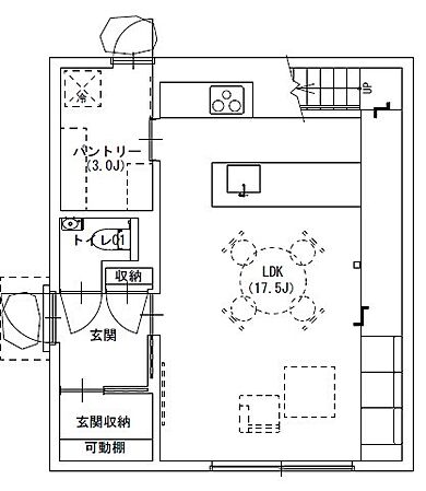 株式会社COLORS工務店 一級建築士事務所の施工事例「心地よい空間に包まれる、洗練されたホテルライクな天然木の家」の1階間取り図の画像1