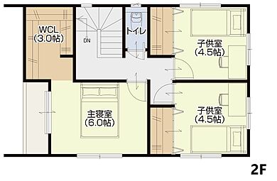 株式会社イシン住宅研究所 岡山支店の施工事例「ナチュラル和モダンの家」の2階間取り図の画像2