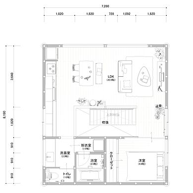TOKIMORIHOUSEの施工事例「【3階建/シアタールーム/スカイバルコニー】プレーンな外観にこだわりが詰まった家」の2階間取り図の画像2