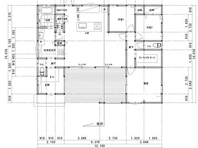 無垢人homeの施工事例「磐梯町Y様邸 広々としたウッドデッキが贅沢な3LDK ロフトのある家」の1階間取り図の画像1